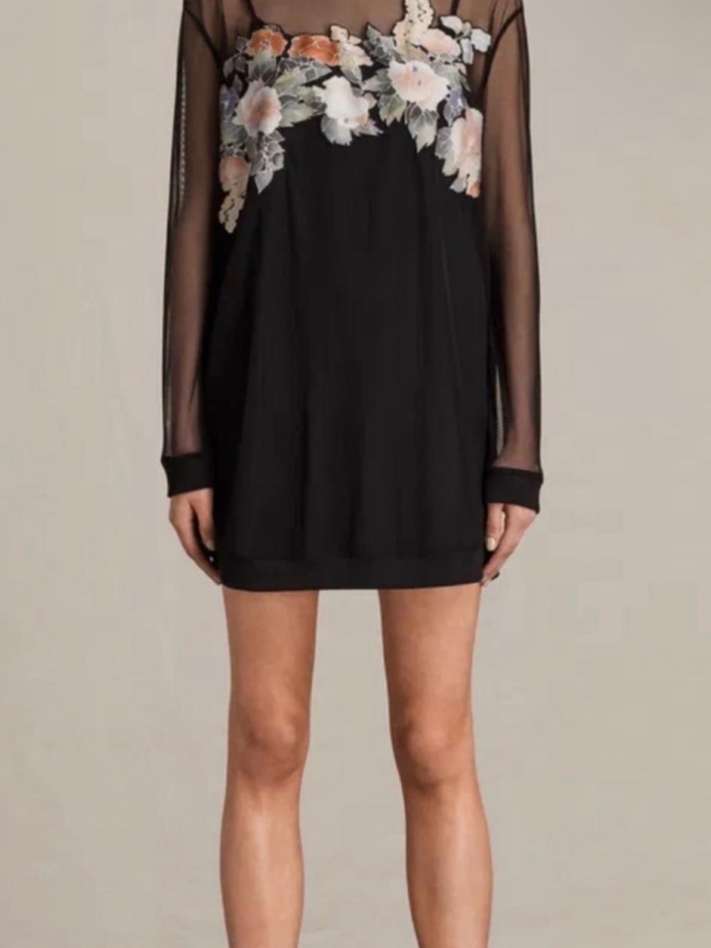 All Saints Keela Embroidered Mesh Overlay Dress M Whimsygoth Fairy $295